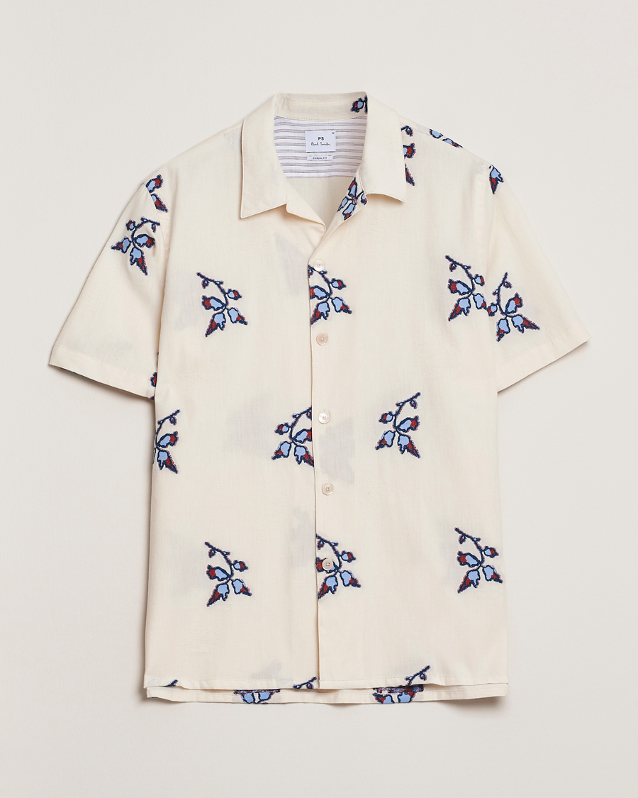 Herre | Skjorter | PS Paul Smith | Flower Short Sleeve Shirt Off White