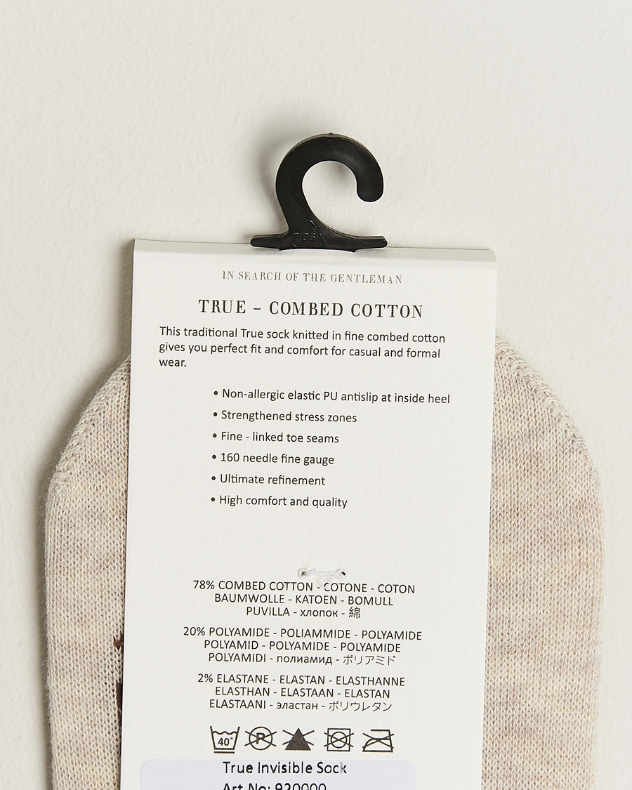 Herre | Undertøj | Amanda Christensen | 3-Pack True Cotton Invisible Socks Sand Melange