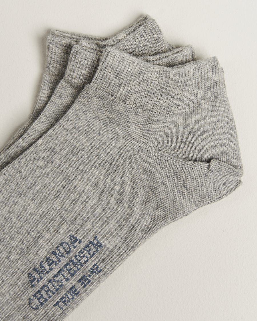 Herre | Undertøj | Amanda Christensen | 3-Pack True Cotton Sneaker Socks Light Grey Melange