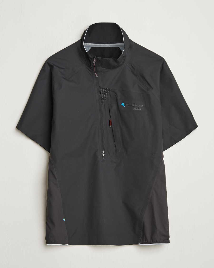 Herre | T-Shirts | Klättermusen | Vidre Zip Short Sleeve Shirt Black