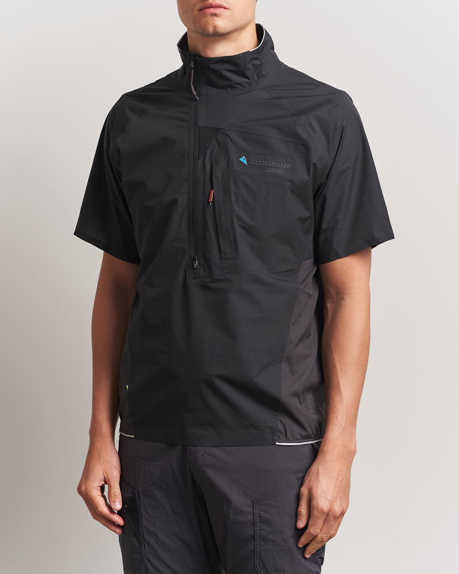 Herre | T-Shirts | Klättermusen | Vidre Zip Short Sleeve Shirt Black