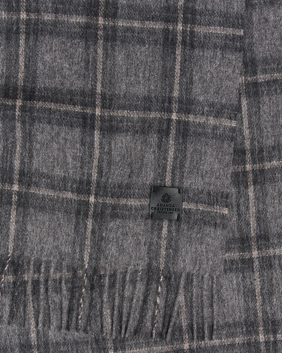 Herre | Amanda Christensen Wool Checked Scarf Grey Melange | Amanda Christensen | Wool Checked Scarf Grey Melange