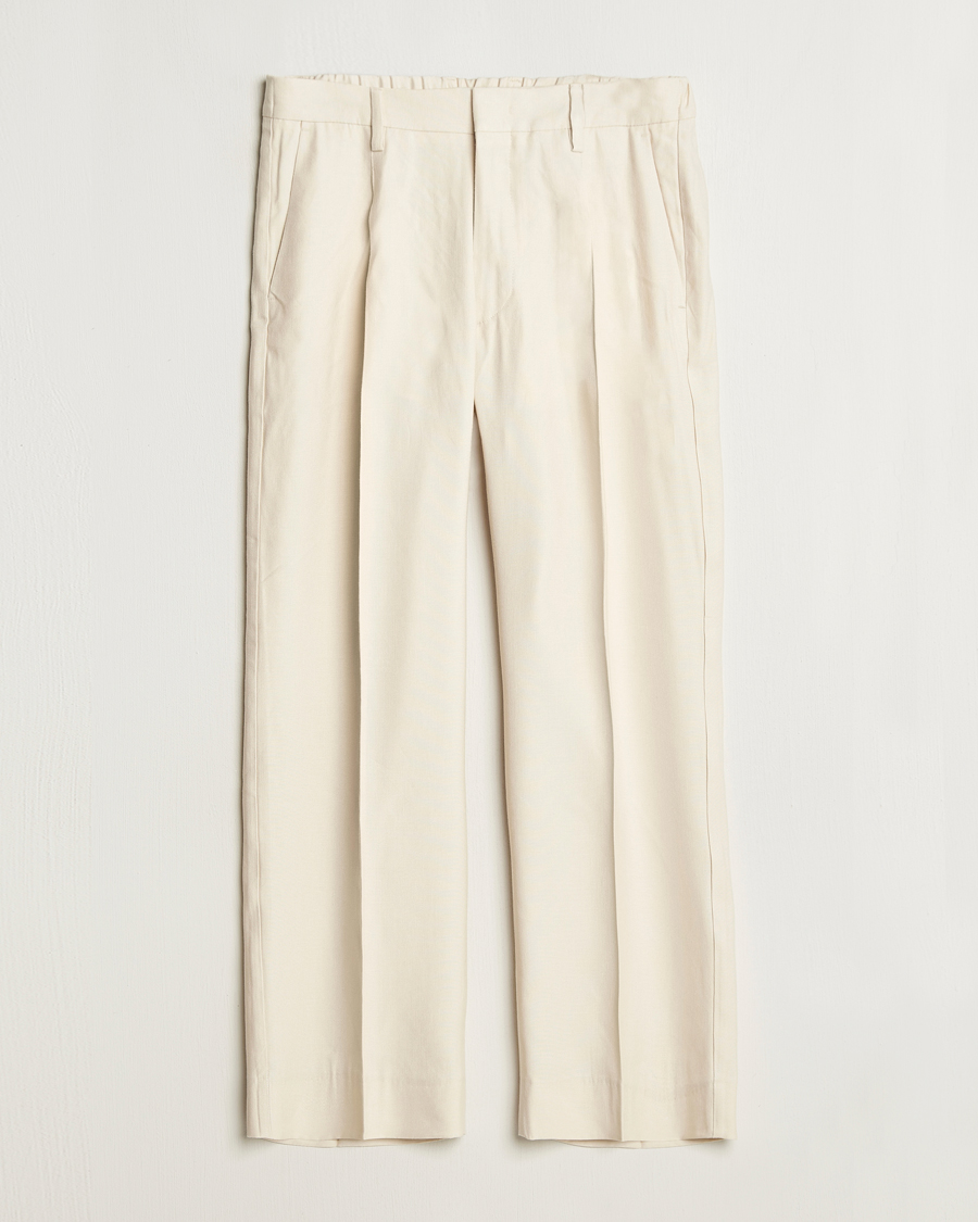 Herre | Bukser | NN07 | Kay Linen/Viscose Drawstring Trousers Ivory