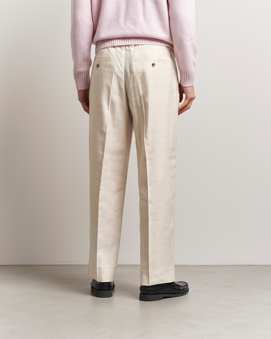 Herre | Bukser | NN07 | Kay Linen/Viscose Drawstring Trousers Ivory