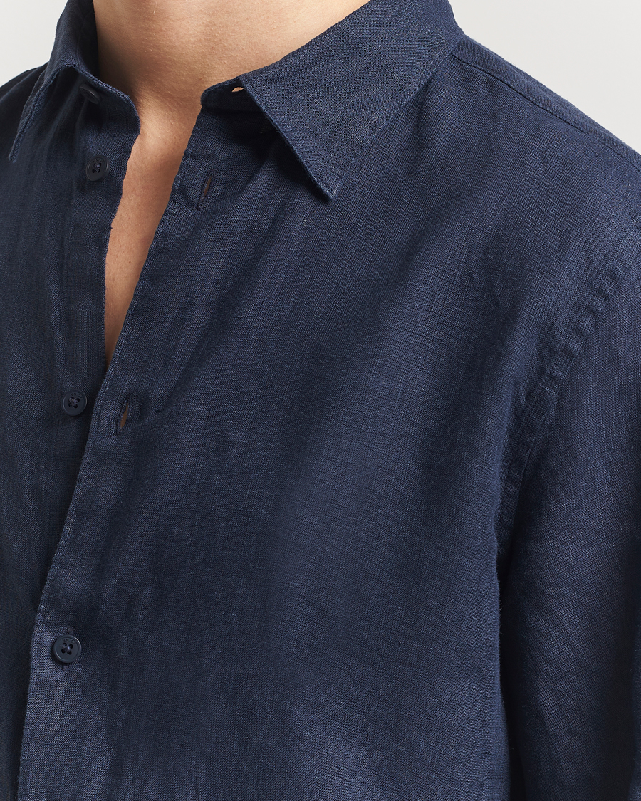 Herre | Skjorter | NN07 | Enzo Linen Shirt Navy Blue