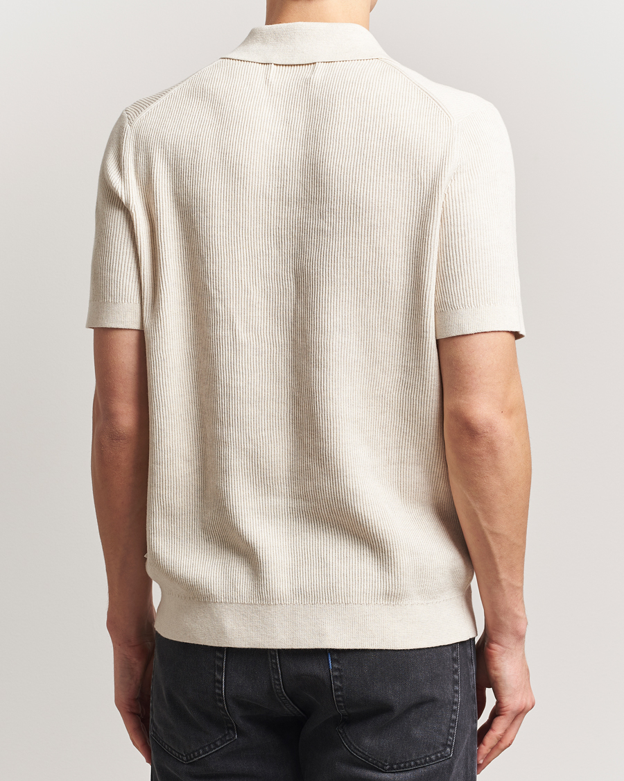 Herre | Polotrøjer | NN07 | Hansie Half Zip Knitted Polo Ivory