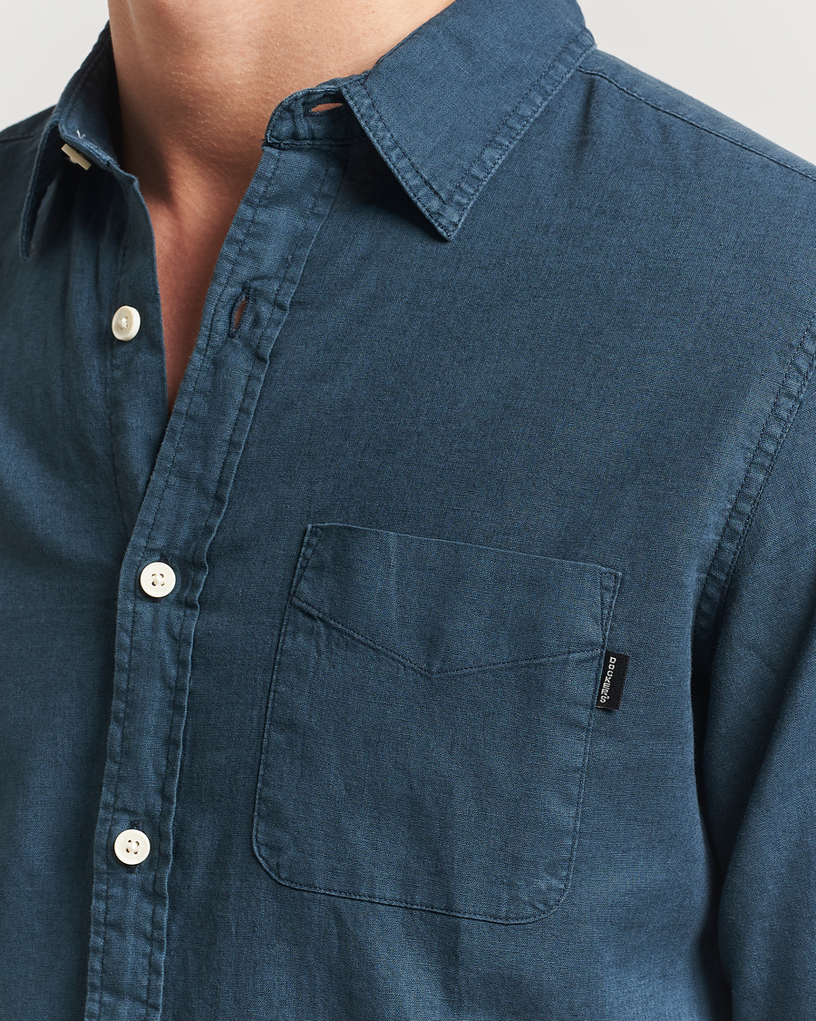 Herre | Skjorter | Dockers | Slim Linen/Cotton Shirt Stratified Sea
