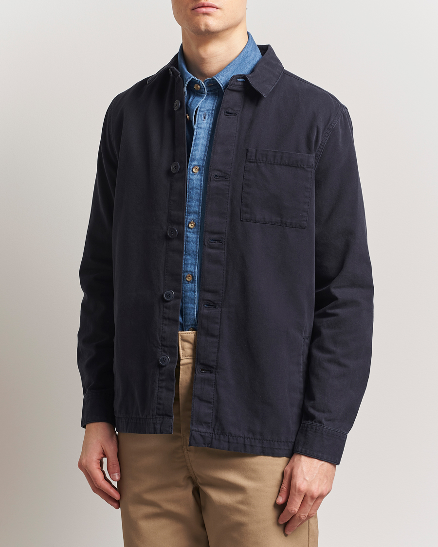 Herre | Skjorter | Barbour Lifestyle | Washed Cotton Overshirt Navy