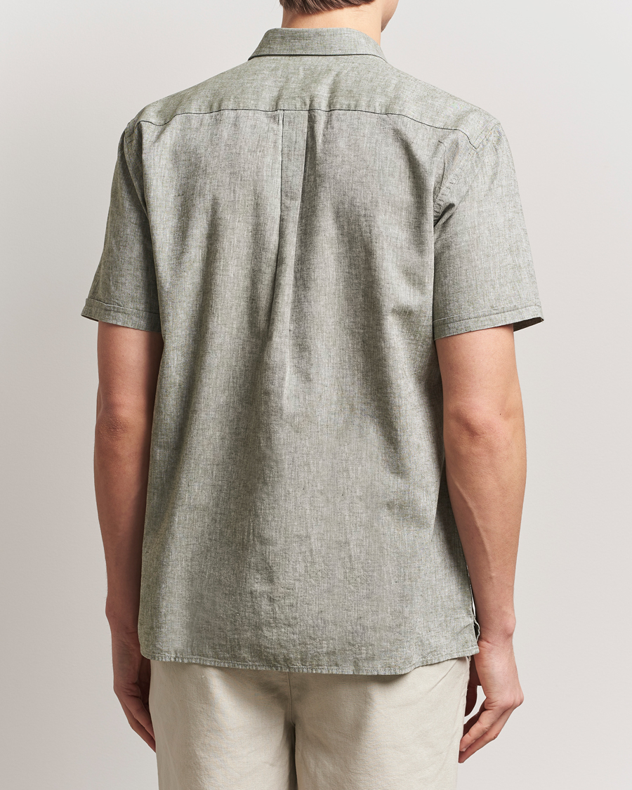 Herre | Skjorter | Barbour Lifestyle | Nelson Short Sleeve Linen/Cotton Shirt Bleached Olive