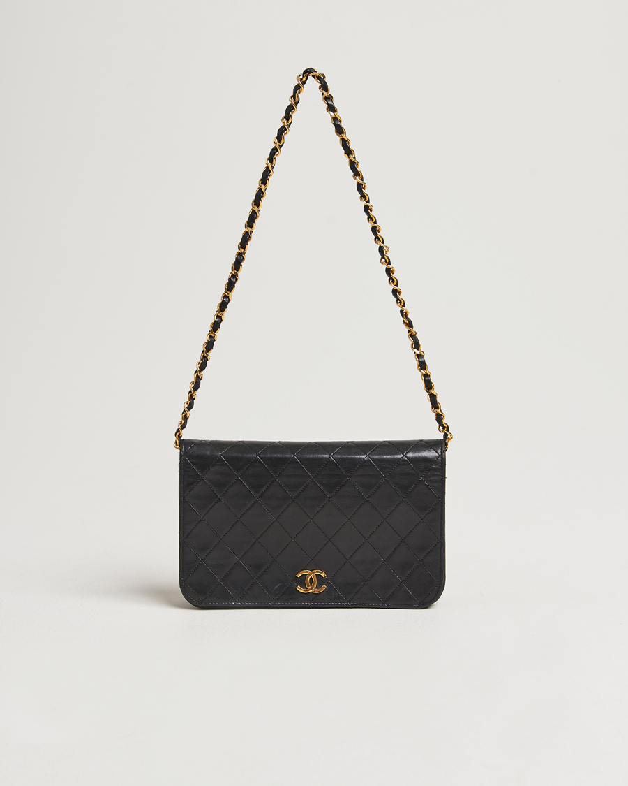 Herre | Chanel Pre-Owned Single Full Flap Chain Shoulder Bag Black | Chanel Pre-Owned | Single Full Flap Chain Shoulder Bag Black