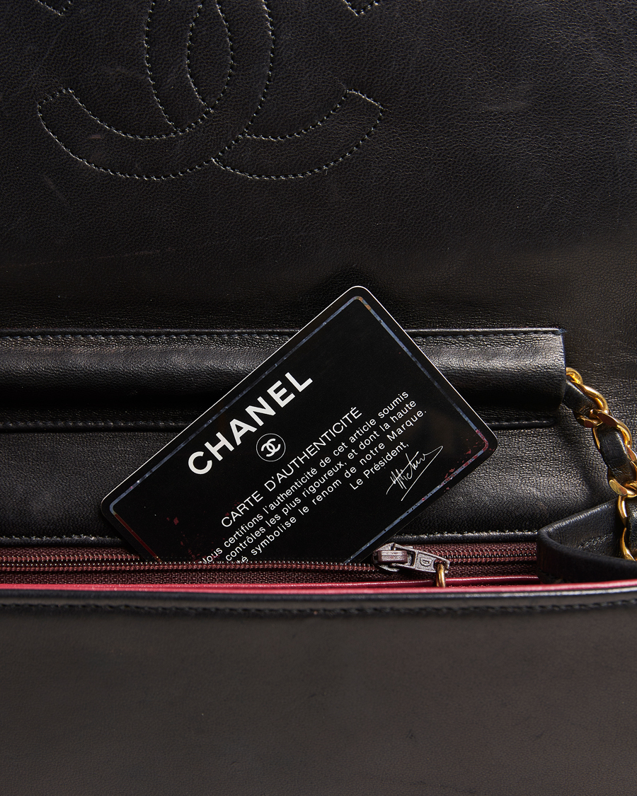 Herre | Chanel Pre-Owned Single Full Flap Chain Shoulder Bag Black | Chanel Pre-Owned | Single Full Flap Chain Shoulder Bag Black