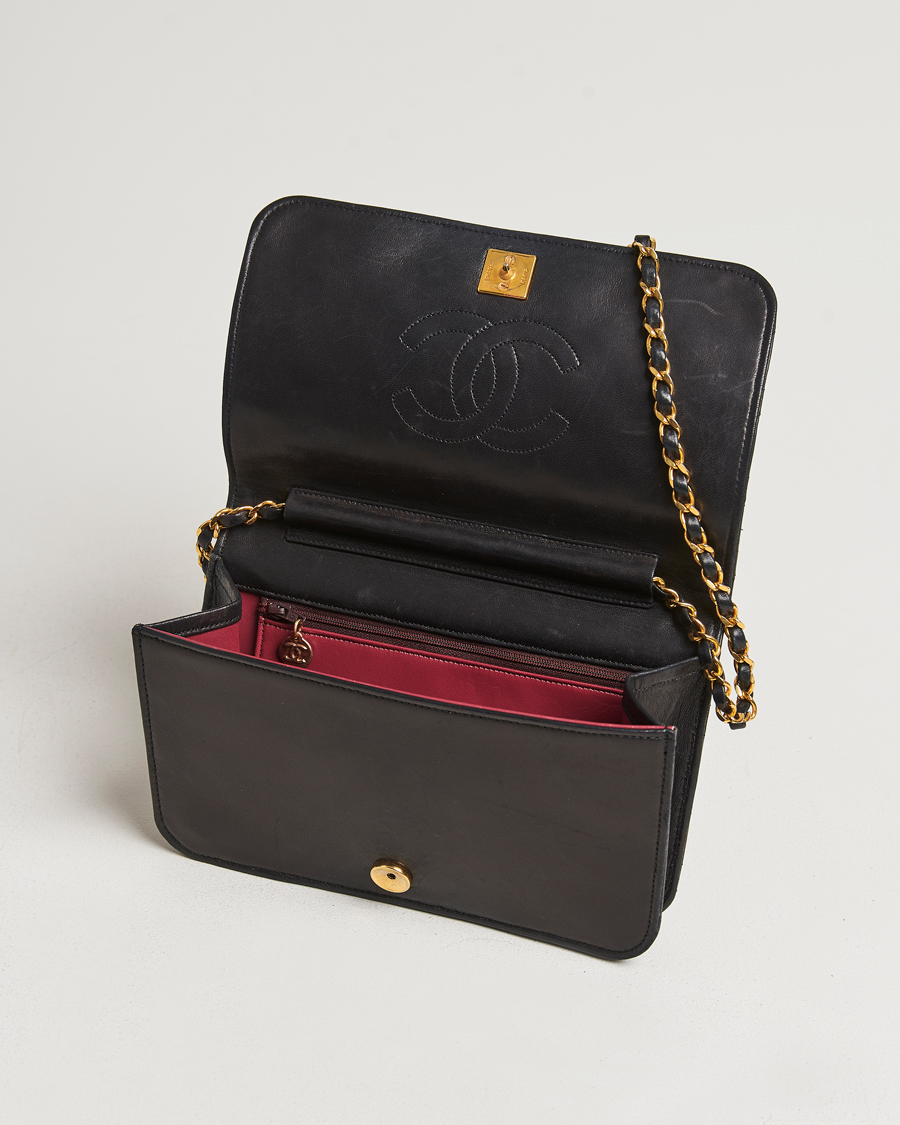 Herre | Chanel Pre-Owned Single Full Flap Chain Shoulder Bag Black | Chanel Pre-Owned | Single Full Flap Chain Shoulder Bag Black