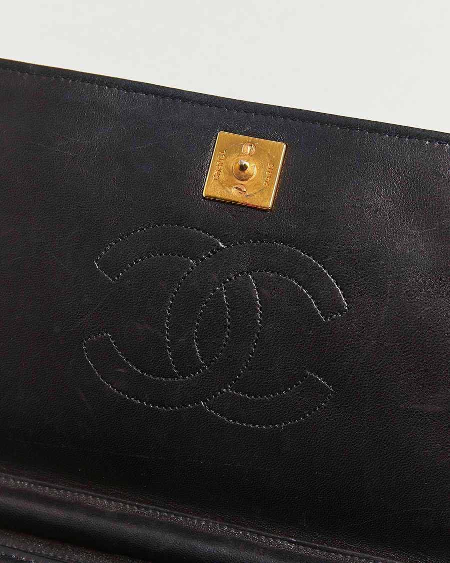 Herre | Chanel Pre-Owned Single Full Flap Chain Shoulder Bag Black | Chanel Pre-Owned | Single Full Flap Chain Shoulder Bag Black