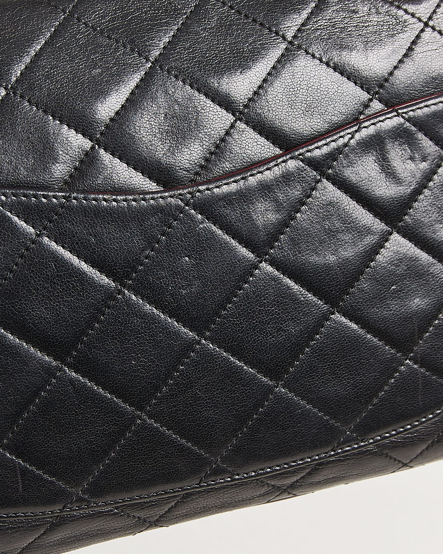 Herre | Chanel Pre-Owned Matelassé Medium Double Flap Bag Black | Chanel Pre-Owned | Matelassé Medium Double Flap Bag Black