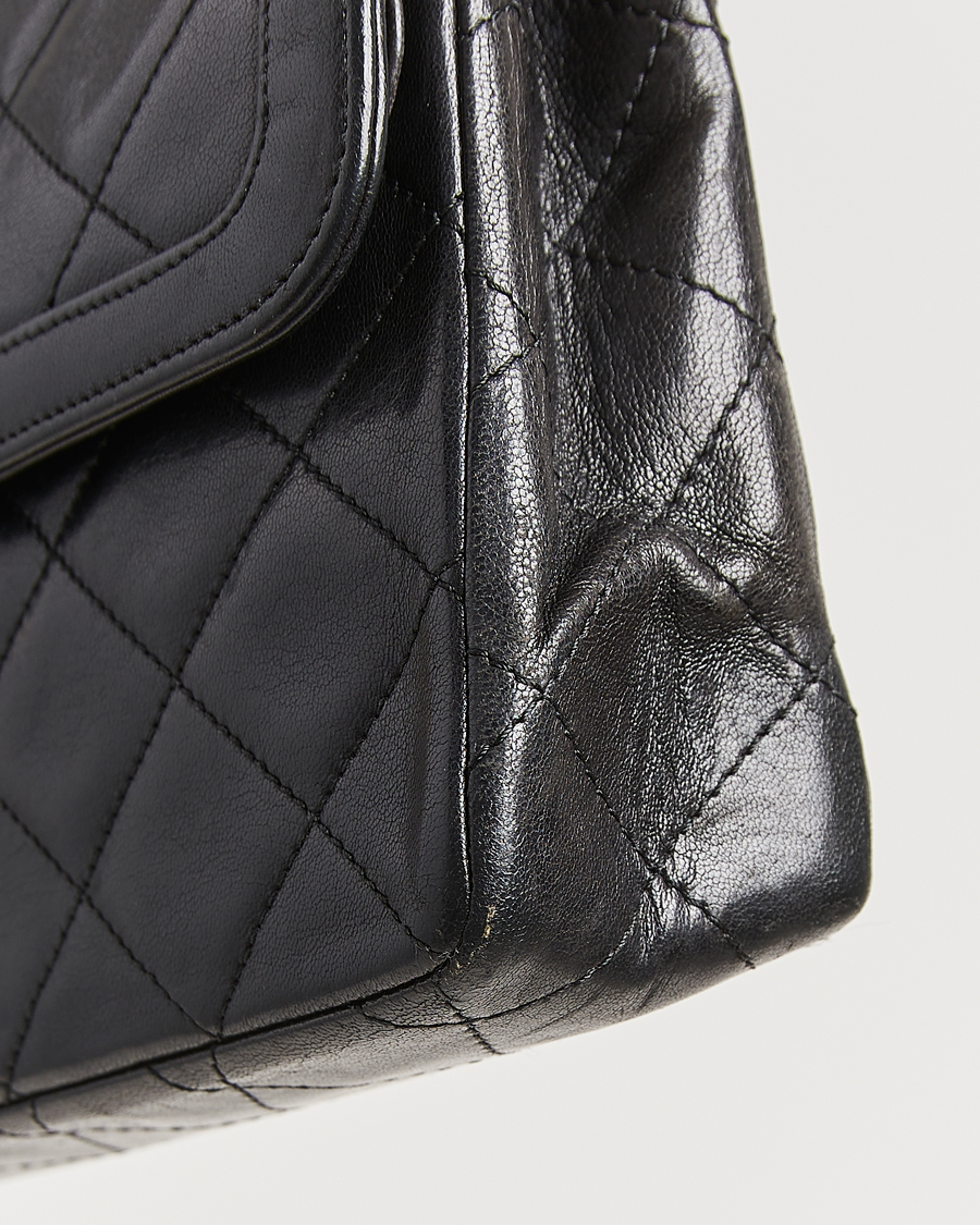 Herre | Chanel Pre-Owned Matelassé Medium Double Flap Bag Black | Chanel Pre-Owned | Matelassé Medium Double Flap Bag Black