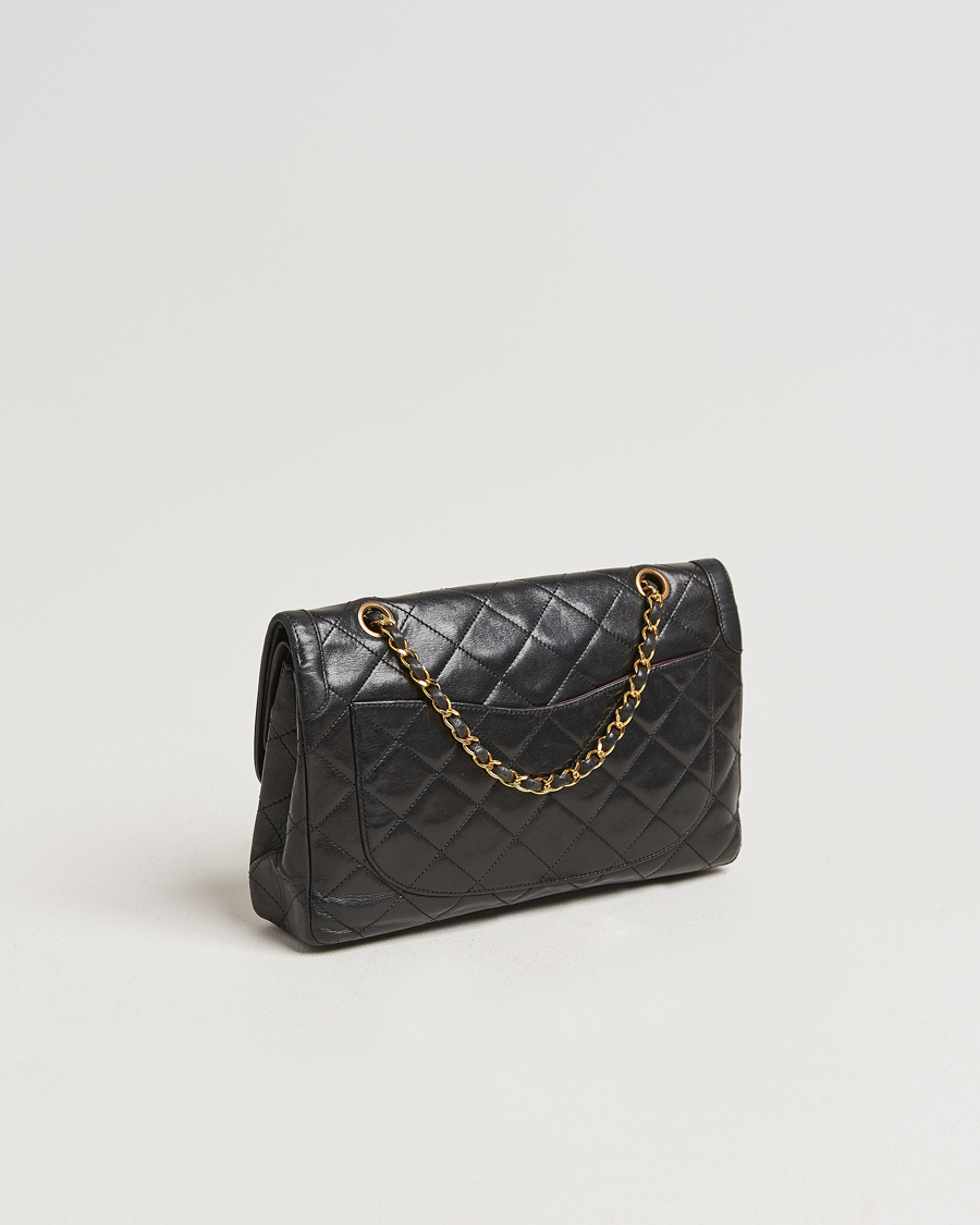 Herre | Chanel Pre-Owned Matelassé Medium Double Flap Bag Black | Chanel Pre-Owned | Matelassé Medium Double Flap Bag Black