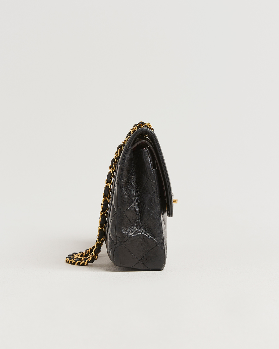 Herre | Chanel Pre-Owned Matelassé Medium Double Flap Bag Black | Chanel Pre-Owned | Matelassé Medium Double Flap Bag Black