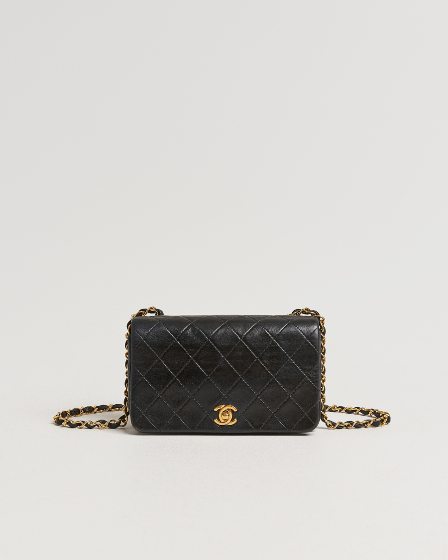 Herre | Chanel Pre-Owned Mini Single Full Flap Bag Black Lambskin | Chanel Pre-Owned | Mini Single Full Flap Bag Black Lambskin