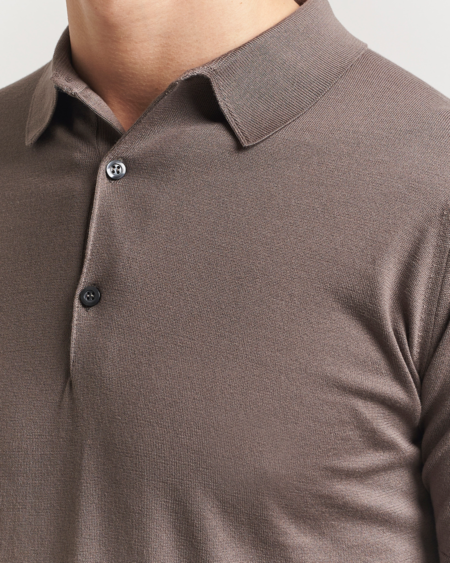 Herre | Polotrøjer | John Smedley | Adrian Slim Fit Sea Island Polo Beige Musk