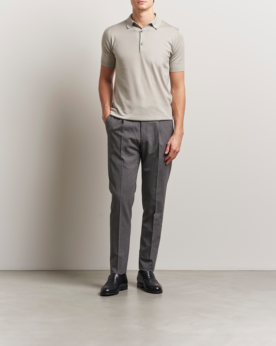 Herre | Polotrøjer | John Smedley | Adrian Slim Fit Sea Island Polo Parchment