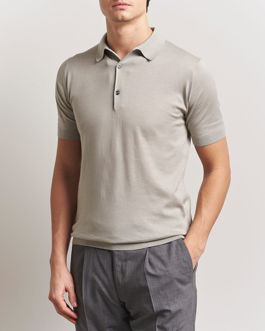 Herre | Polotrøjer | John Smedley | Adrian Slim Fit Sea Island Polo Parchment