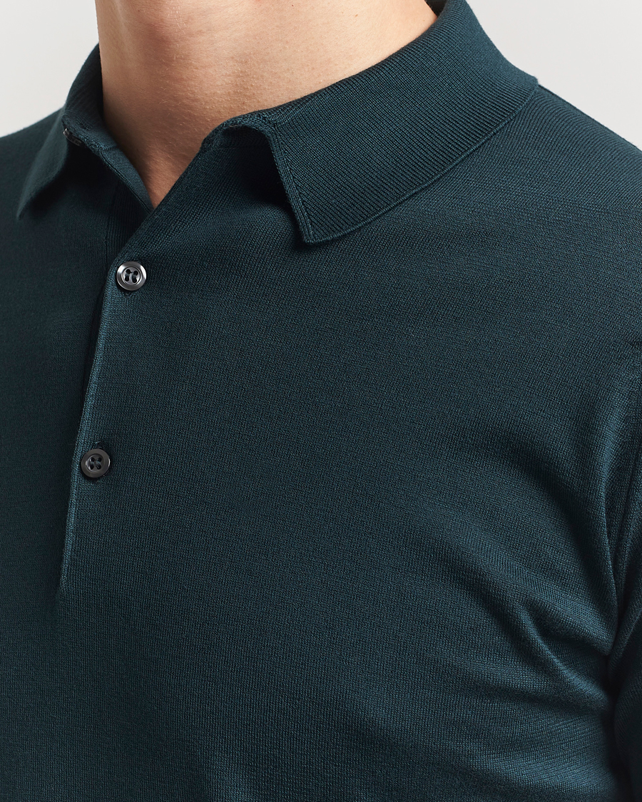 Herre | Polotrøjer | John Smedley | Adrian Slim Fit Sea Island Polo Rain Forest