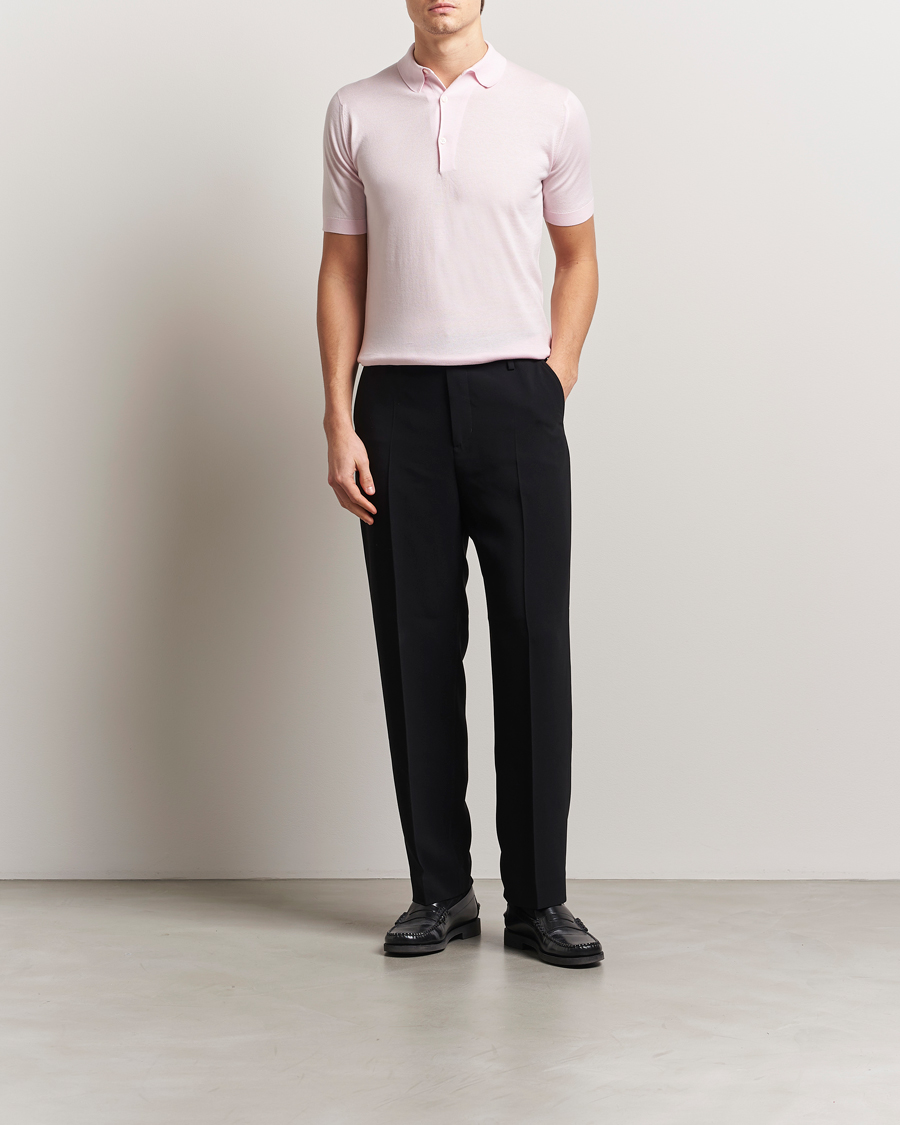 Herre | Polotrøjer | John Smedley | Adrian Slim Fit Sea Island Polo Soft Pink