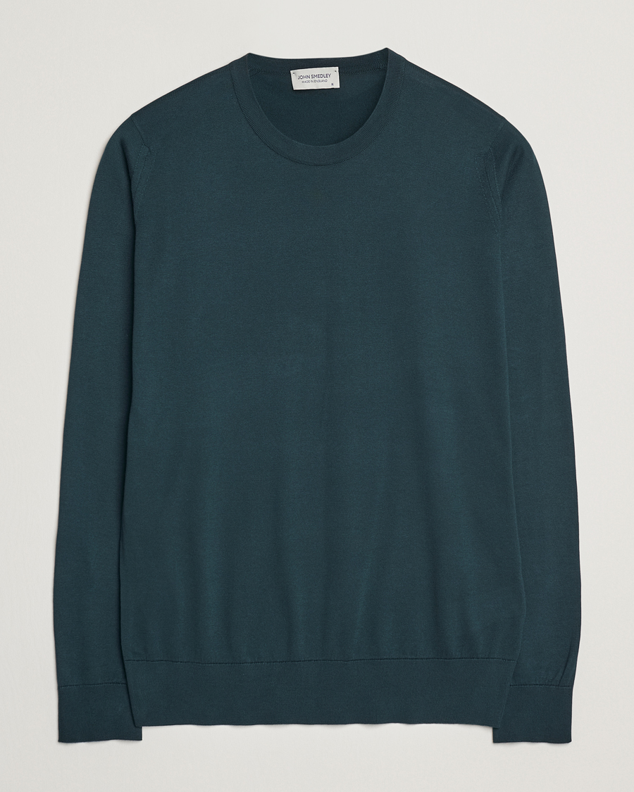 Herre | Trøjer | John Smedley | Rowland Sea Island Crew Neck Pullover Rain Forest