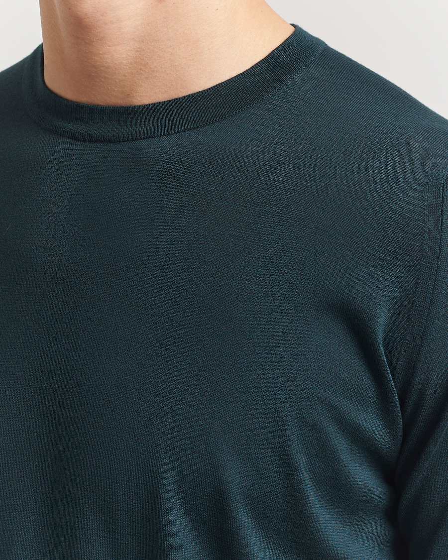 Herre | Trøjer | John Smedley | Rowland Sea Island Crew Neck Pullover Rain Forest