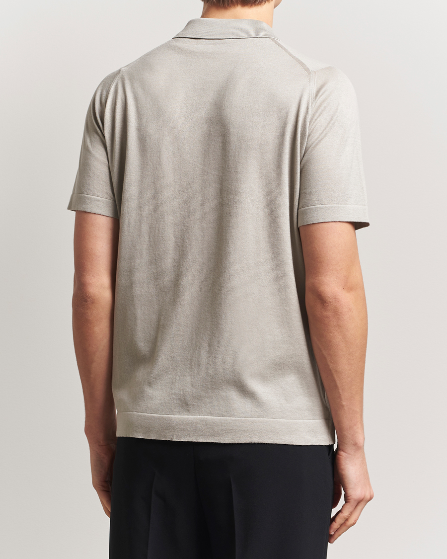Herre | Skjorter | John Smedley | Folke Sea Island Knitted Polo Parchment