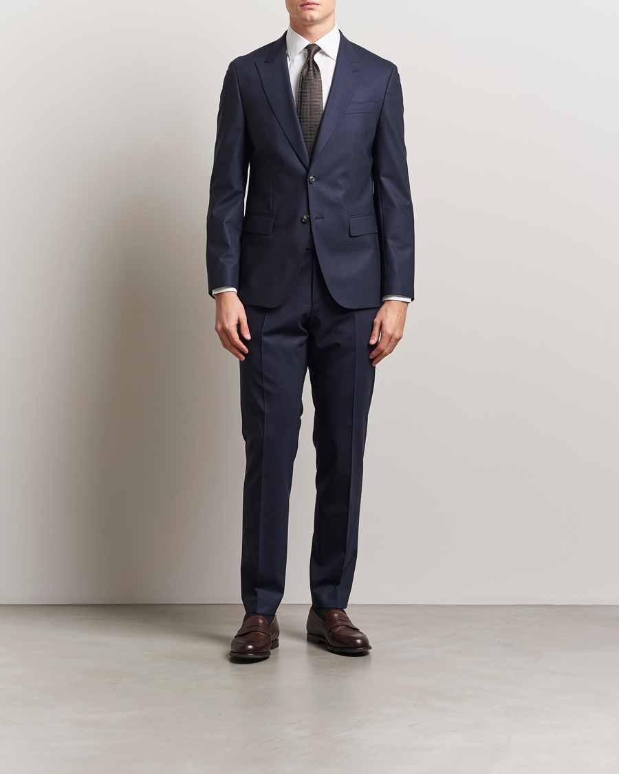 Herre | Jakkesæt | BOSS BLACK | Huge Wool Peak Lapel Suit Dark Blue