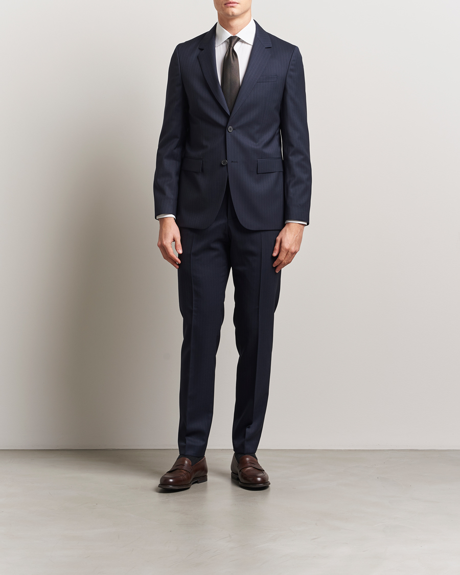 Herre | Jakkesæt | BOSS BLACK | Houston Wool Pinstriped Suit Dark Blue
