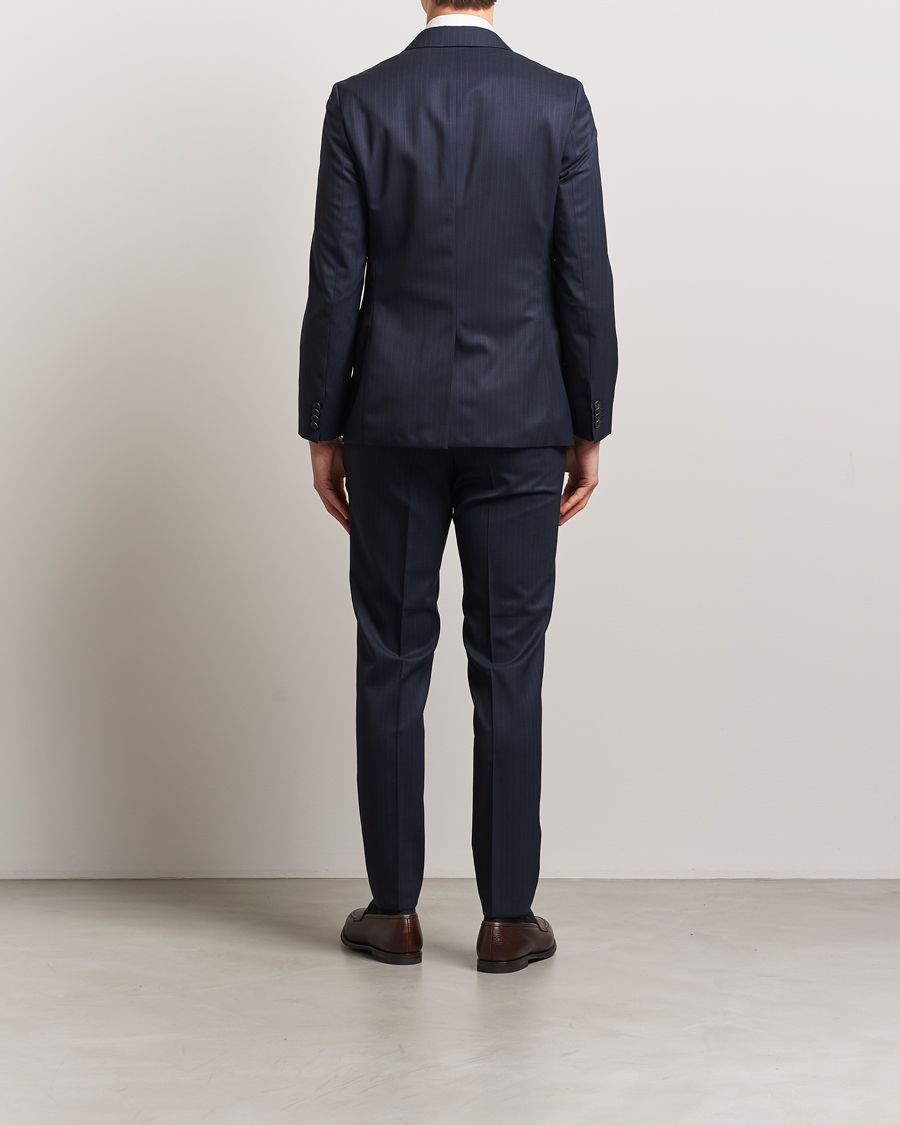 Herre | Jakkesæt | BOSS BLACK | Houston Wool Pinstriped Suit Dark Blue