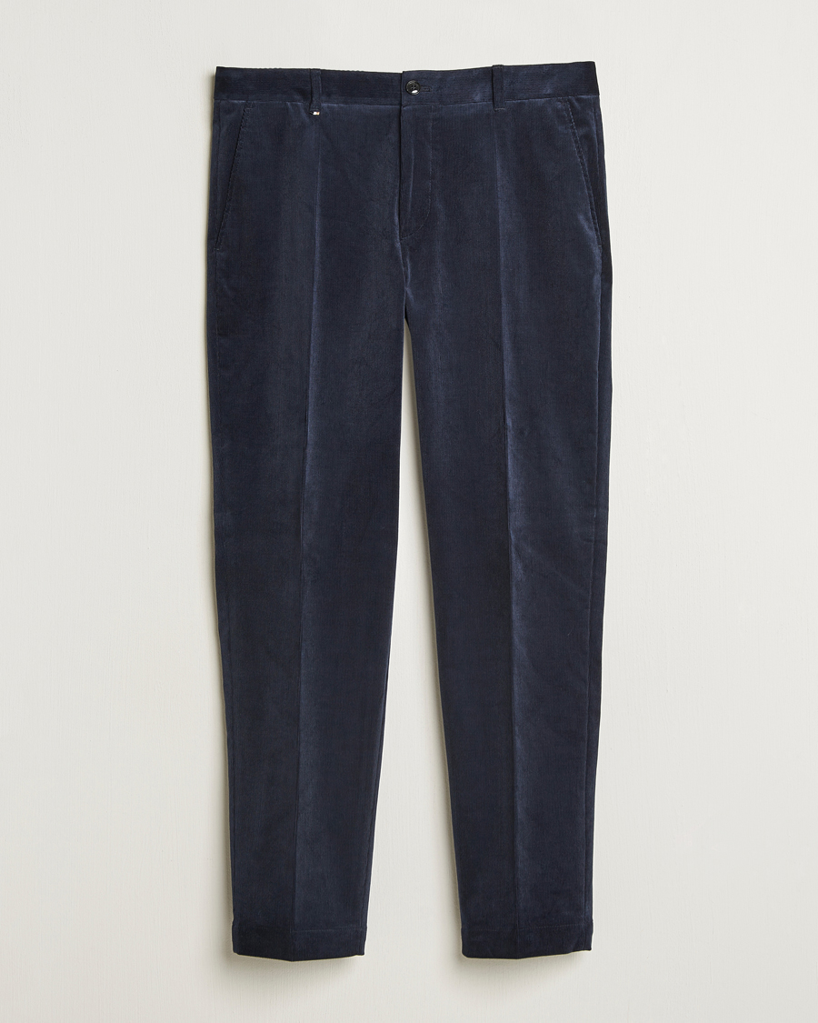 Herre | Bukser | BOSS BLACK | Perin Spring Cord Trousers Dark Blue