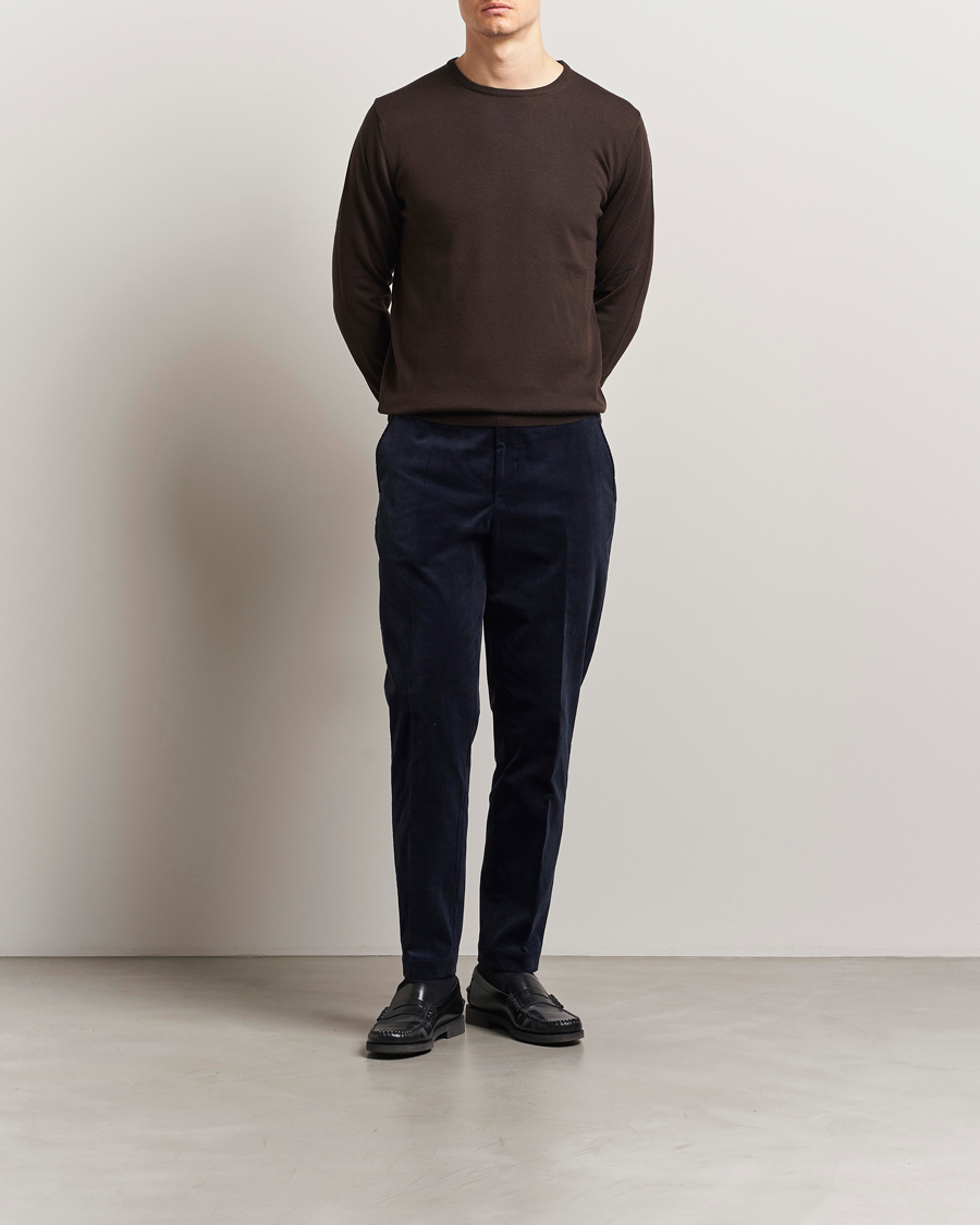 Herre | Bukser | BOSS BLACK | Perin Spring Cord Trousers Dark Blue
