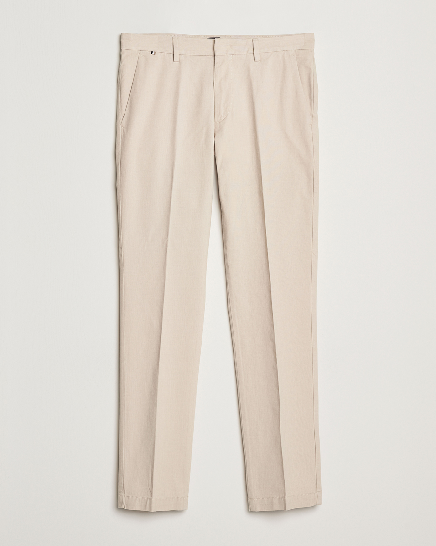 Herre | Bukser | BOSS BLACK | Kaito Structured Cotton Pants Light Beige