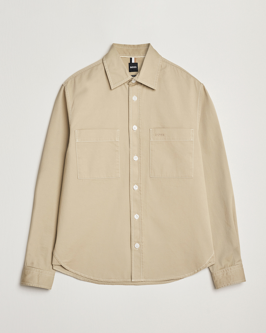 Herre | Skjorter | BOSS BLACK | Owen Pocket Overshirt Light Beige