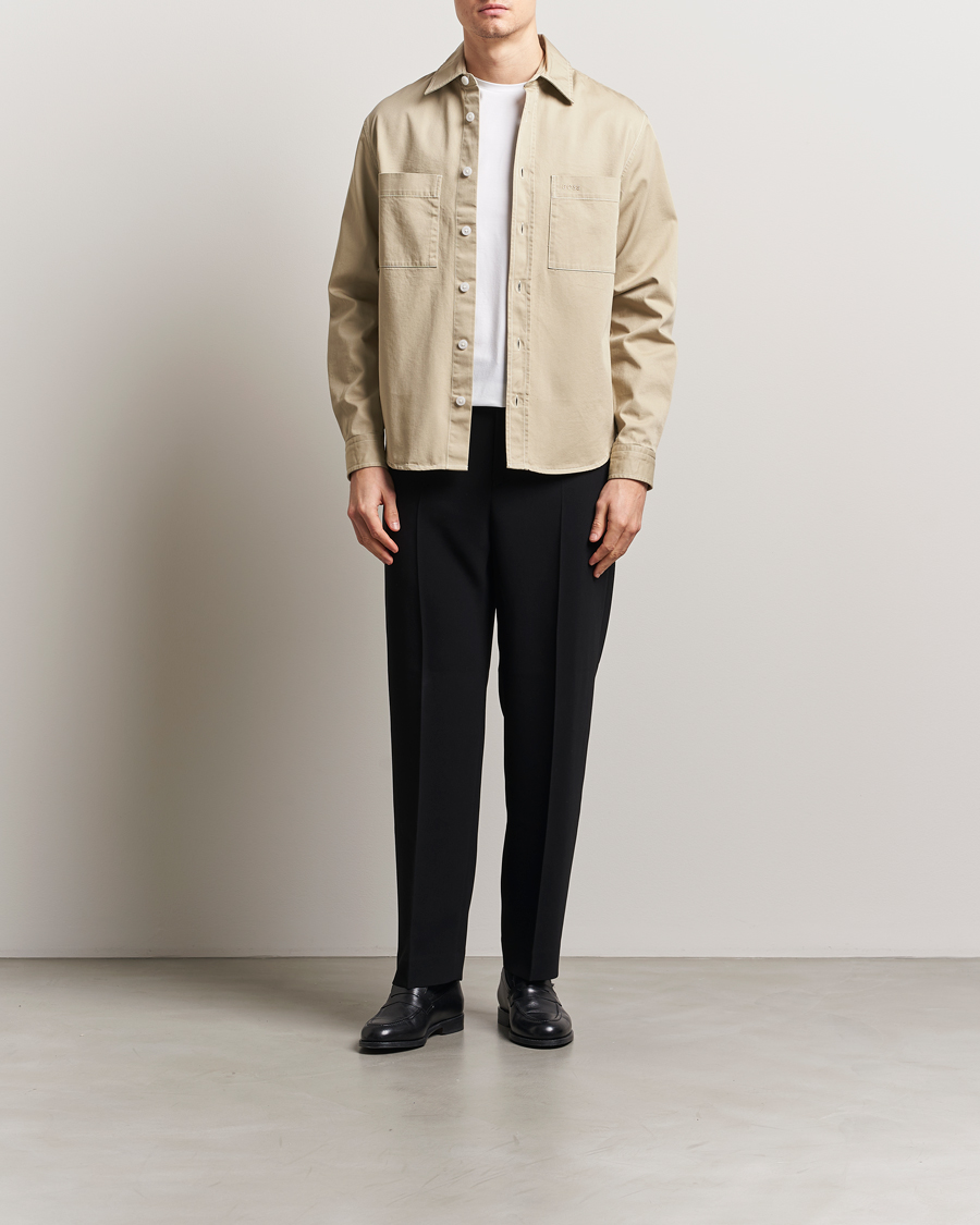 Herre | Skjorter | BOSS BLACK | Owen Pocket Overshirt Light Beige