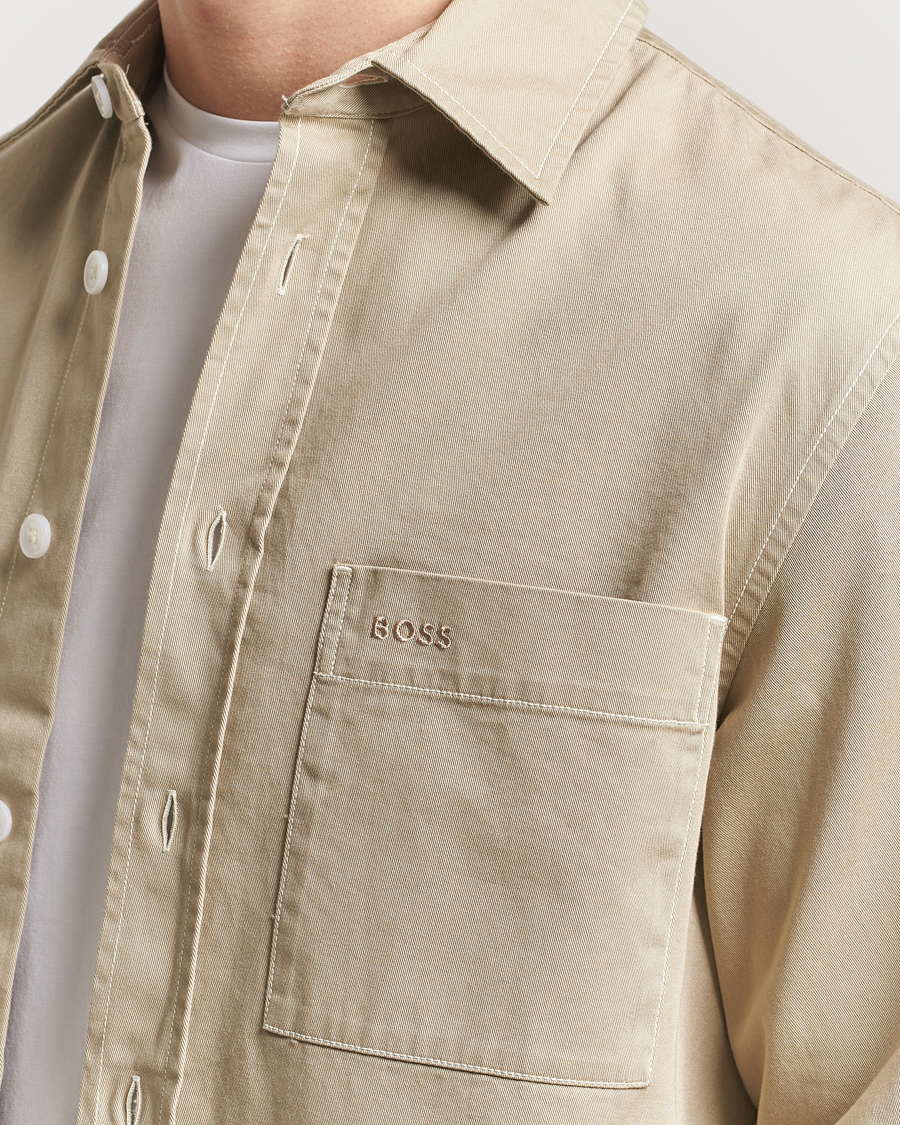 Herre | Skjorter | BOSS BLACK | Owen Pocket Overshirt Light Beige
