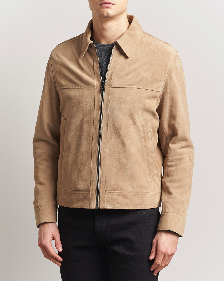 Herre | Jakker | BOSS BLACK | Malbano Suede Jacket Light Beige