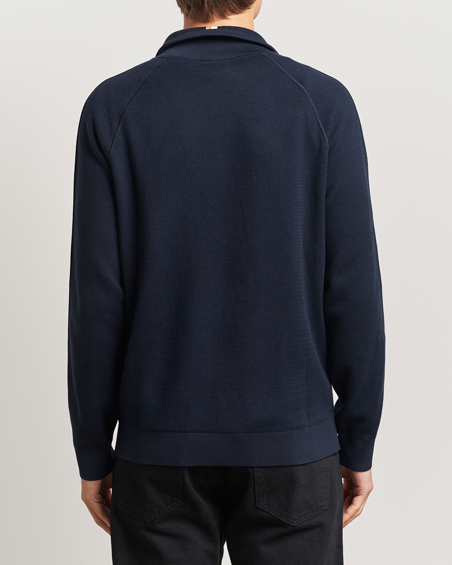 Herre | Trøjer | BOSS BLACK | Domico Knitted Full Zip Dark Blue