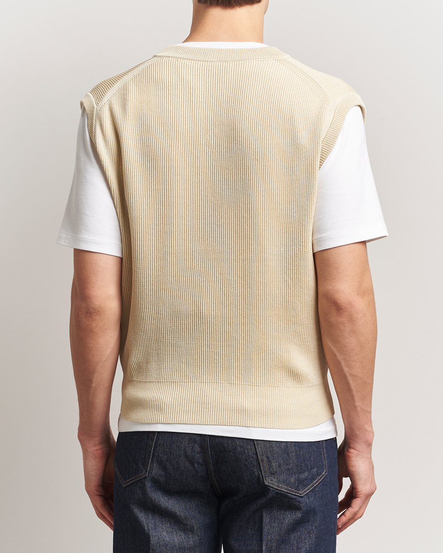 Herre | Trøjer | Auralee | Rib Knit Vest Ivory