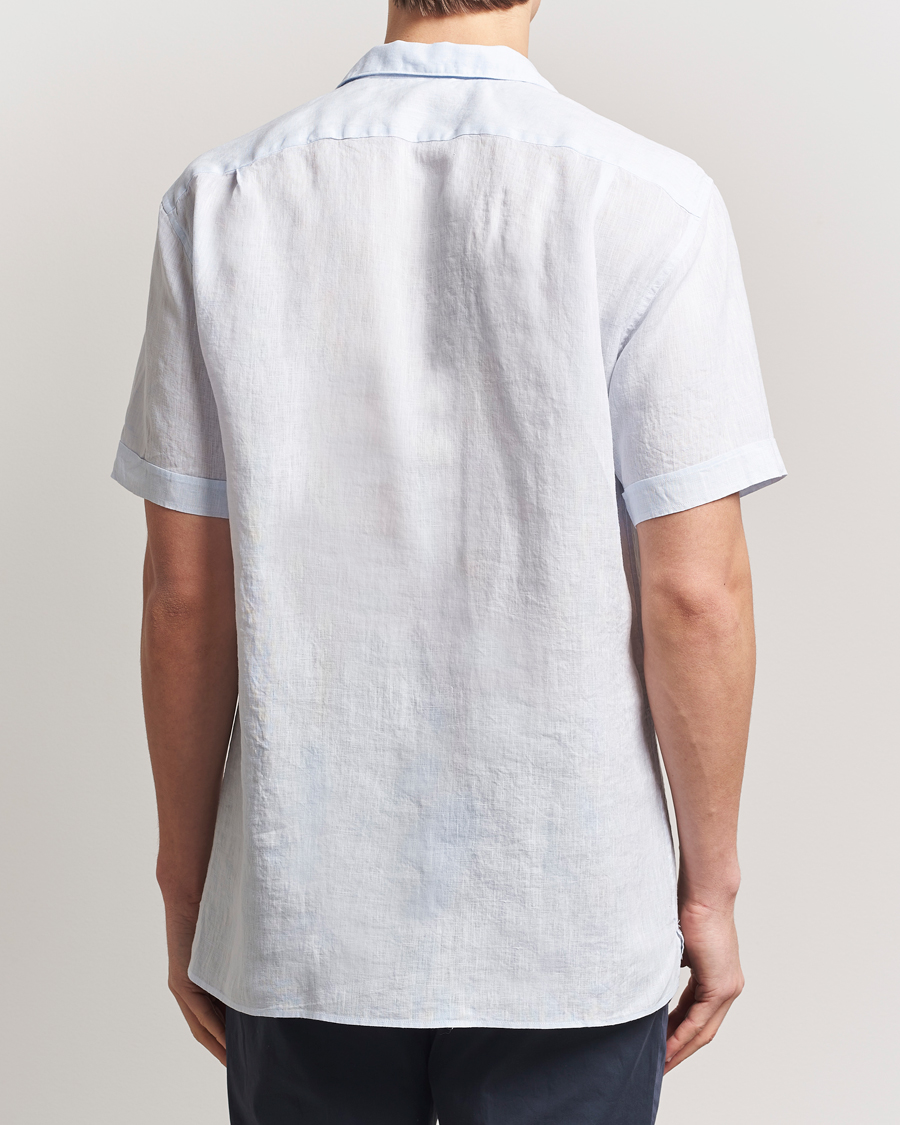 Herre | Skjorter | Stenströms | Short Sleeve Linen Shirt Light Blue