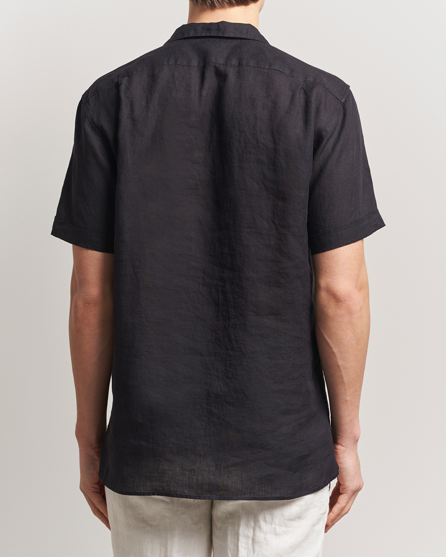 Herre | Skjorter | Stenströms | Short Sleeve Linen Shirt Black