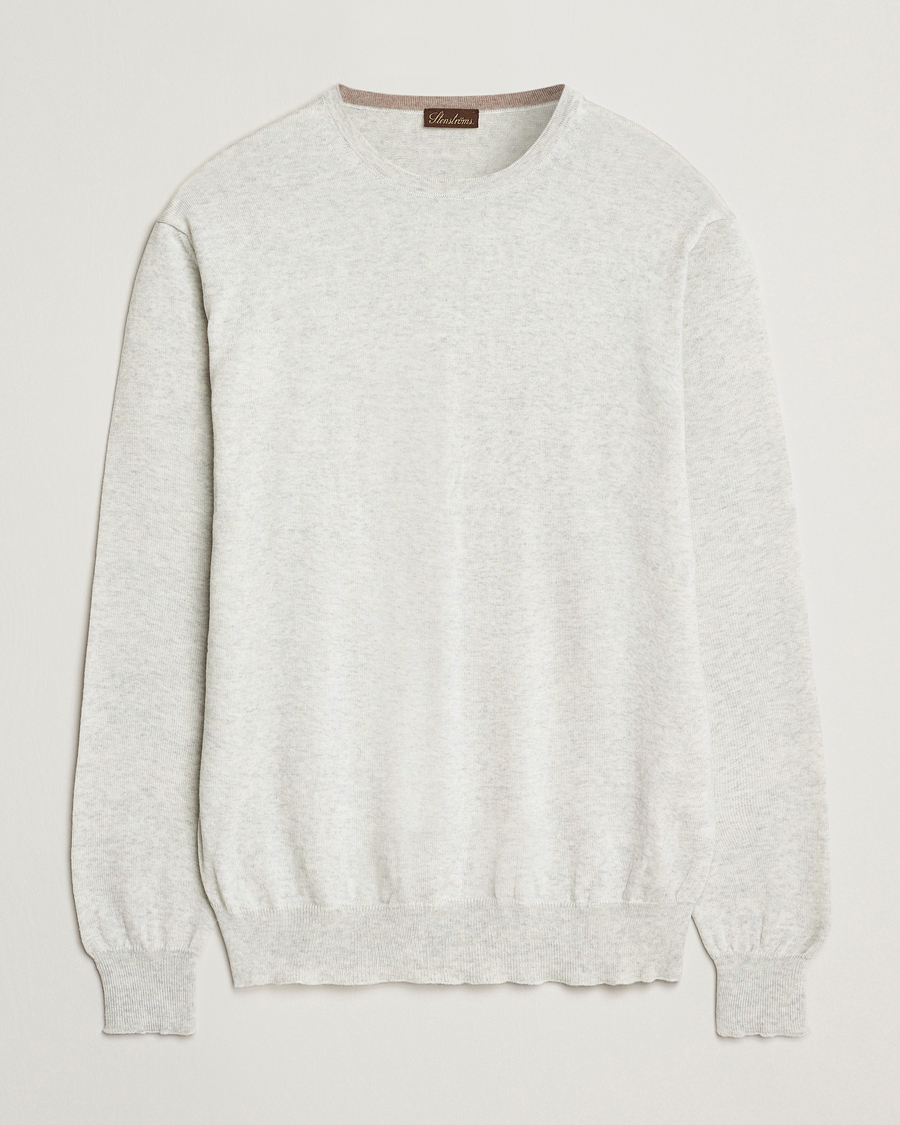 Herre | Trøjer | Stenströms | Merino Patch Crew Neck Grey
