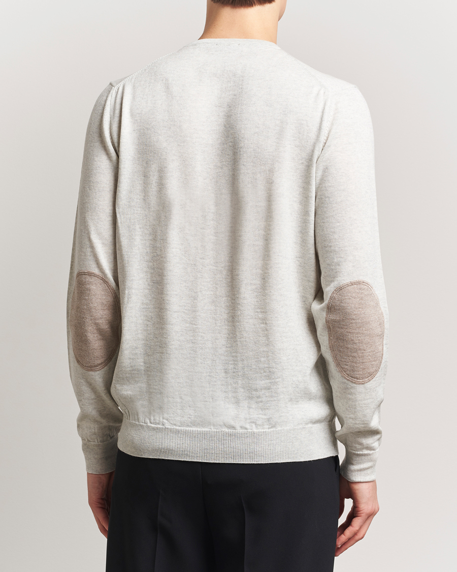 Herre | Trøjer | Stenströms | Merino Patch Crew Neck Grey