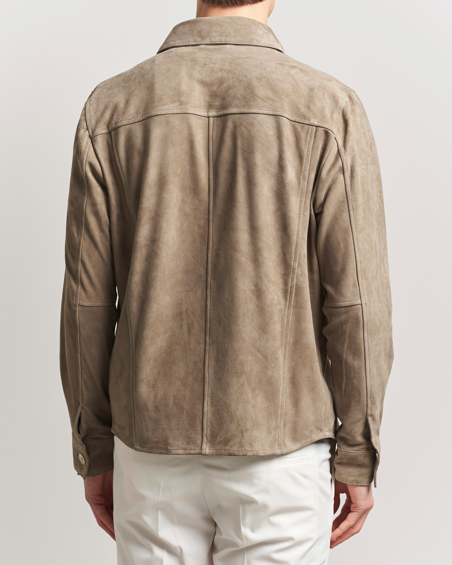 Herre | Jakker | Stenströms | Suede Overshirt Taupe