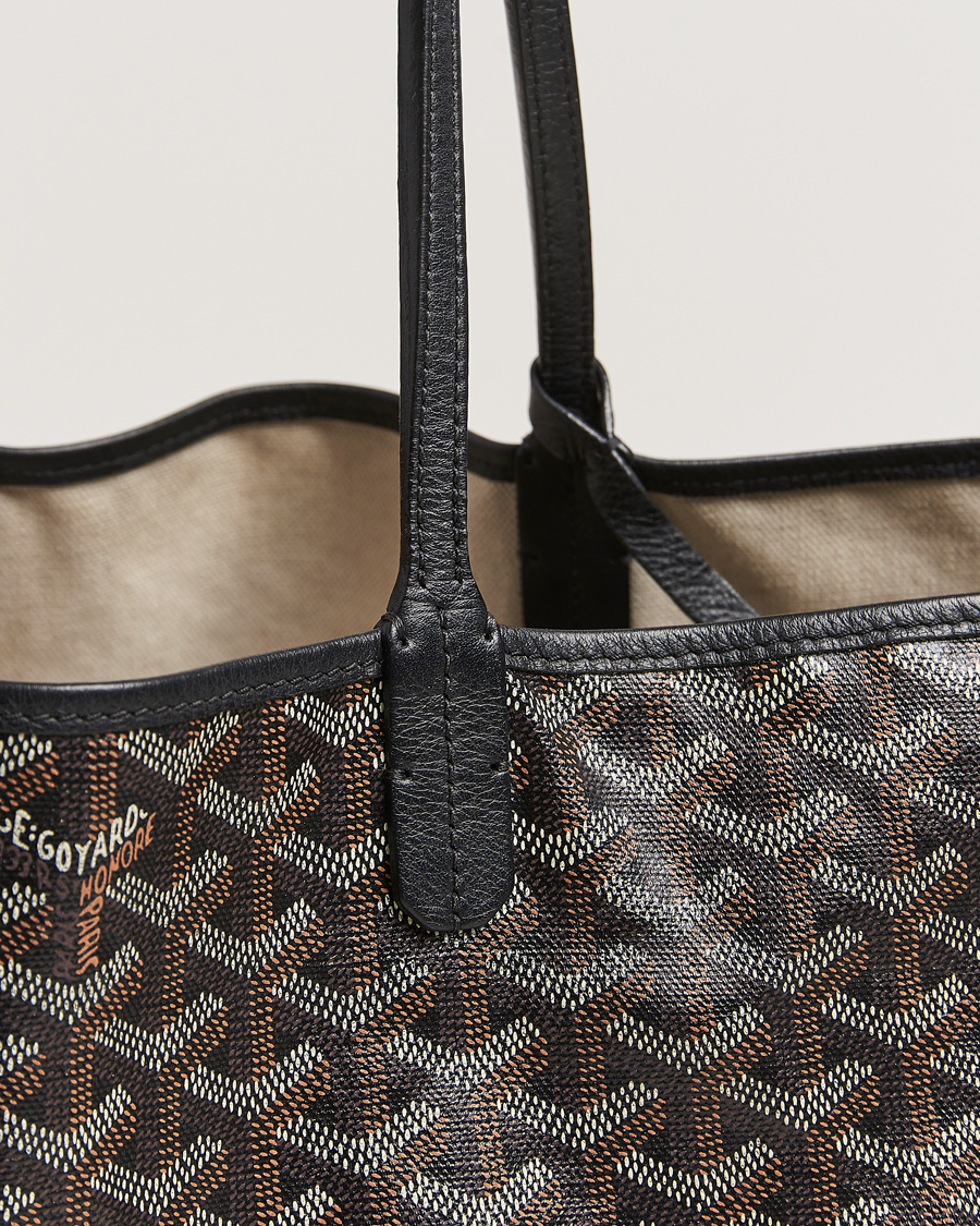Herre | Goyard Pre-Owned Saint Louis PM Coated Canvas Tote Bag Black | Goyard Pre-Owned | Saint Louis PM Coated Canvas Tote Bag Black