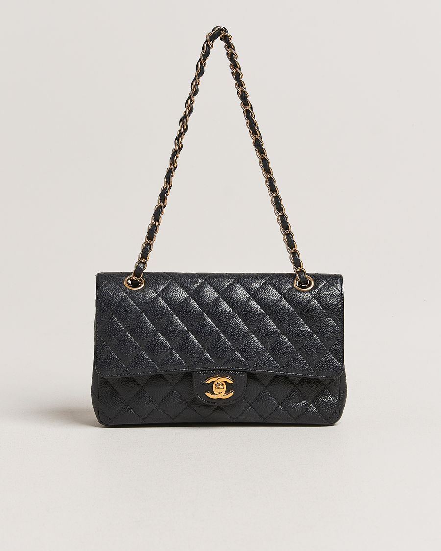 Herre | Chanel Pre-Owned Classic Medium Double Flap Bag Black Caviar | Chanel Pre-Owned | Classic Medium Double Flap Bag Black Caviar