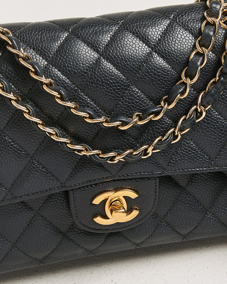 Herre | Chanel Pre-Owned Classic Medium Double Flap Bag Black Caviar | Chanel Pre-Owned | Classic Medium Double Flap Bag Black Caviar